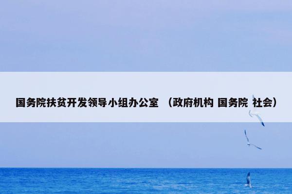 国务院扶贫开发领导小组办公室 （政府机构 国务院 社会）