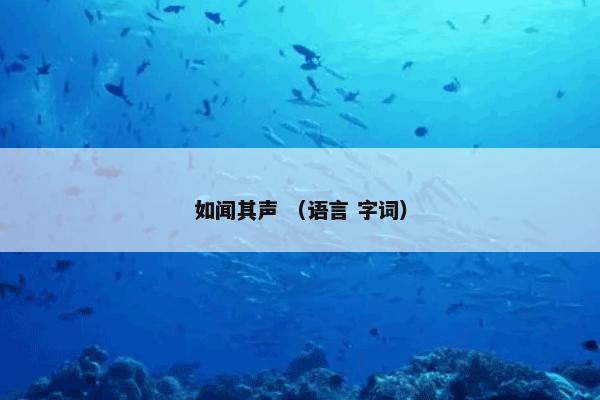 如闻其声 （语言 字词）