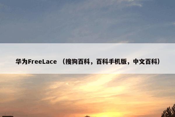 华为FreeLace （搜狗百科，百科手机版，中文百科）