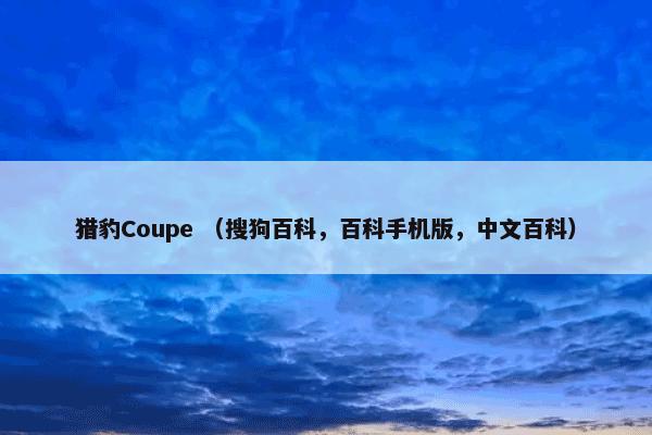 猎豹Coupe （搜狗百科，百科手机版，中文百科）