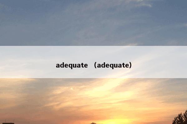 adequate （adequate）