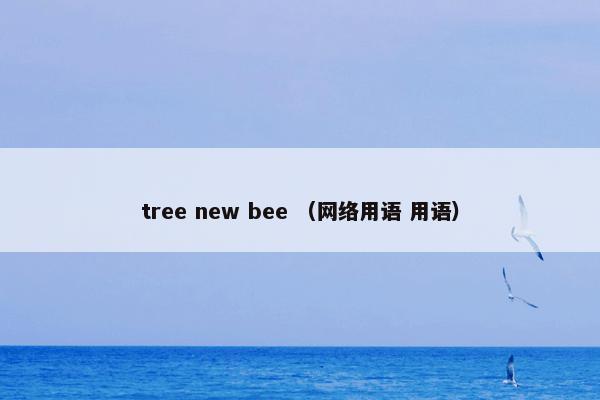 tree new bee （网络用语 用语）