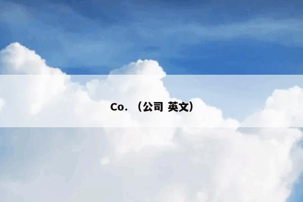 Co. （公司 英文）